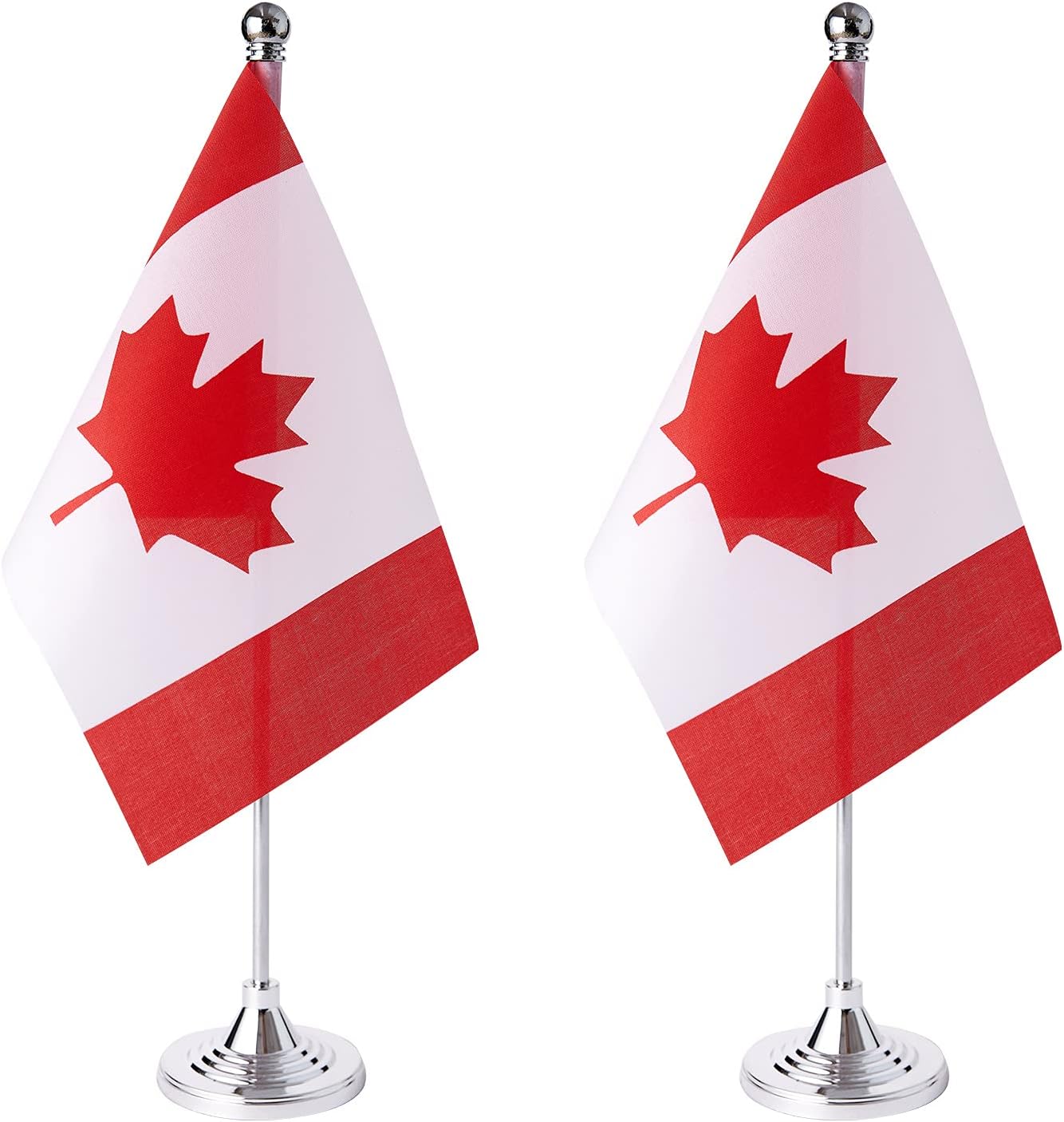 ZXvZYT 2 Pack Canada flag Canadian Table Flag Small Mini Canadian Desk Flags With Stand Base,International Festival Events Celebration Decorate,Home office Decorations