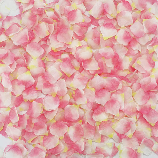 CODE FLORIST 2200 PCS Silk Flower Rose Petals for Wedding Decorations (Pink White Yellow)