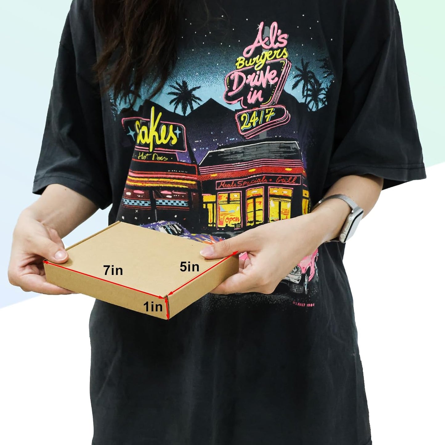 MEBRUDY 7x5x1 Inches Shipping Boxes Pack of 50, Small Corrugated Cardboard Box for Mailing Mailer Packing, Brown