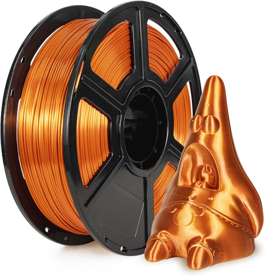 Flashforge 3D Printer Filament Silk PLA 1.75mm 1kg Spool-Dimensional Accuracy +/- 0.02mm (Copper)