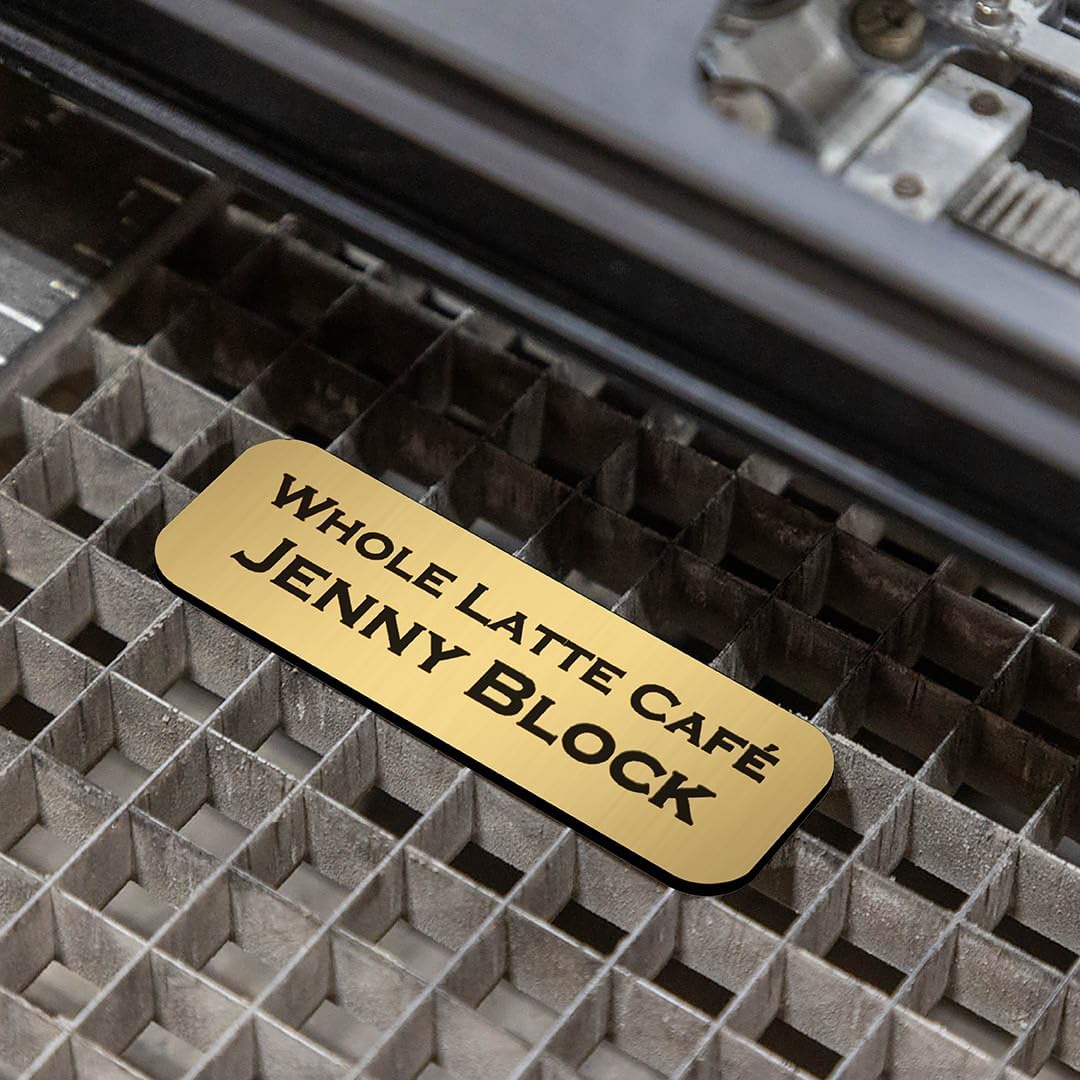 Name Tag/Badge Blanks - 100 Pack - 1" X 3" (Brushed Gold) Round Corners, Magnetic Backing