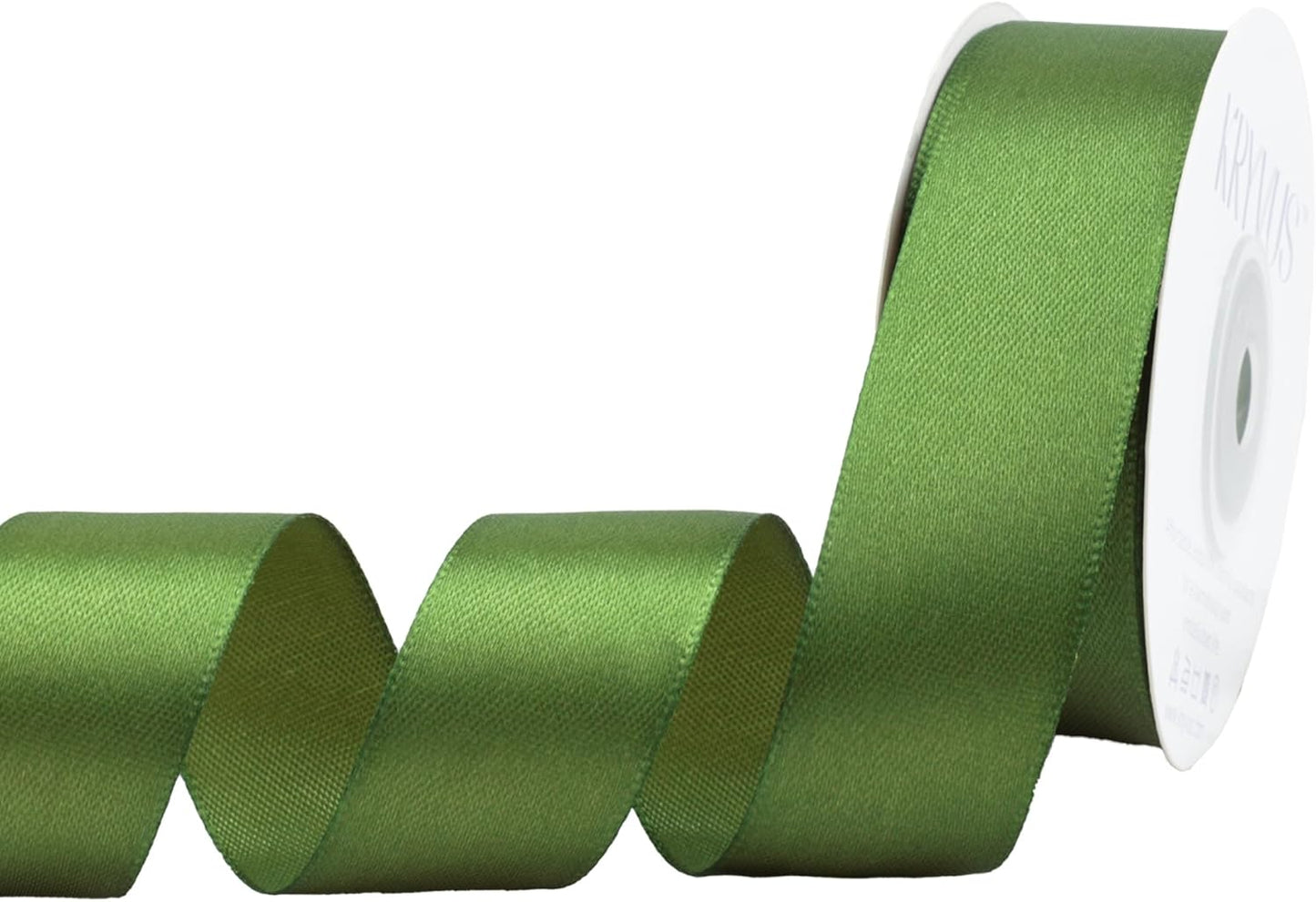 Olive Green Satin Ribbon 1 inch X Continuous 25 Yards, Single Face Polyester Ribbon Perfect for Gift Wrapping, Flower Bouquet, Wedding Decor, Crafts, Bow Making, Sewing and More