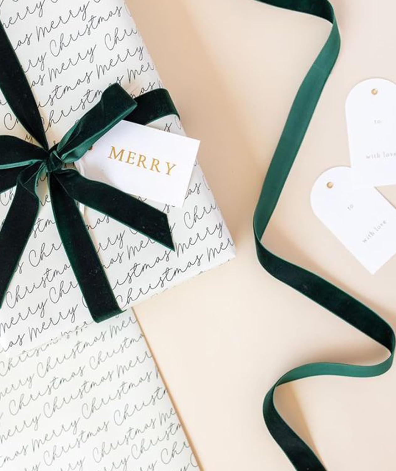 Dark Green Velvet Ribbon 5/8'' 25 Yards for Christmas Tree, Gift Wrapping, Flower Bouquet, Wreath Decorations, Bow Making