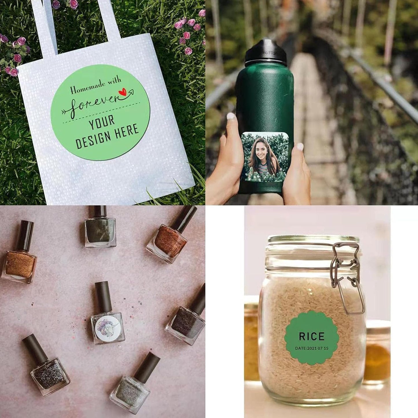 Custom Stickers for Weddings, Birthdays & Businesses - Personalized Labels with Your Logo - Waterproof, Fade and Heat Resistant - Pack of 100-1000 (Custom Text, 1.5 Inch)