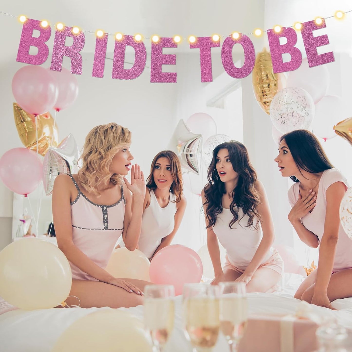 TaoBary 112 Pcs DIY Letter Kit Glitter Customizable Banner Letters Include 107 Letters and Numbers 3 Rope and 2 Needles for Birthday Halloween Christmas Wedding Valentine Party Decor(Pink)