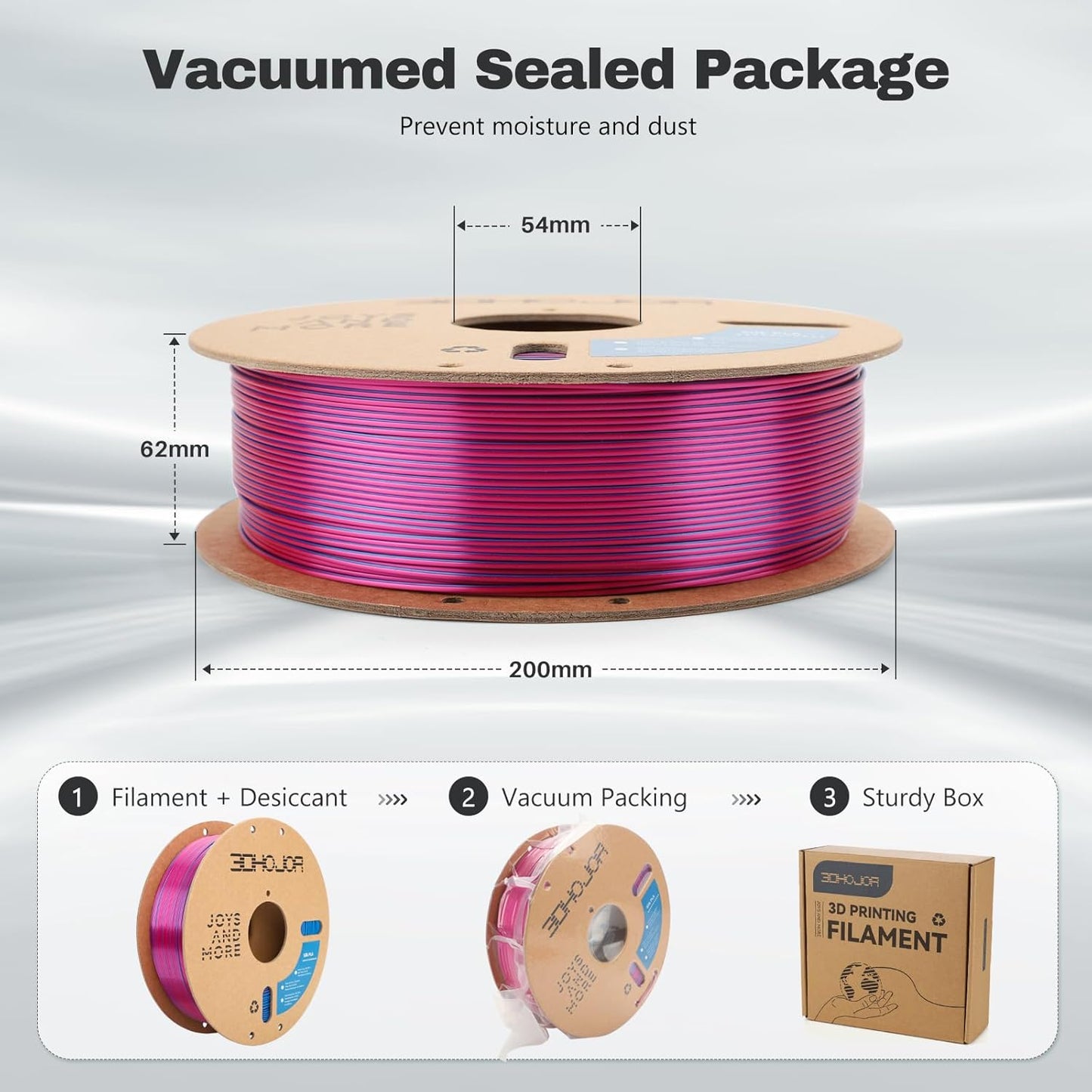 Silk PLA Filament 1.75mm Red Blue Dual Color PLA 3D Printer Filament 2 in 1 Coextrusion 1KG Spool(2.2lbs) 3D Printing Filament Dimensional Accuracy +/- 0.03mm Fits for Most FDM 3D Printers