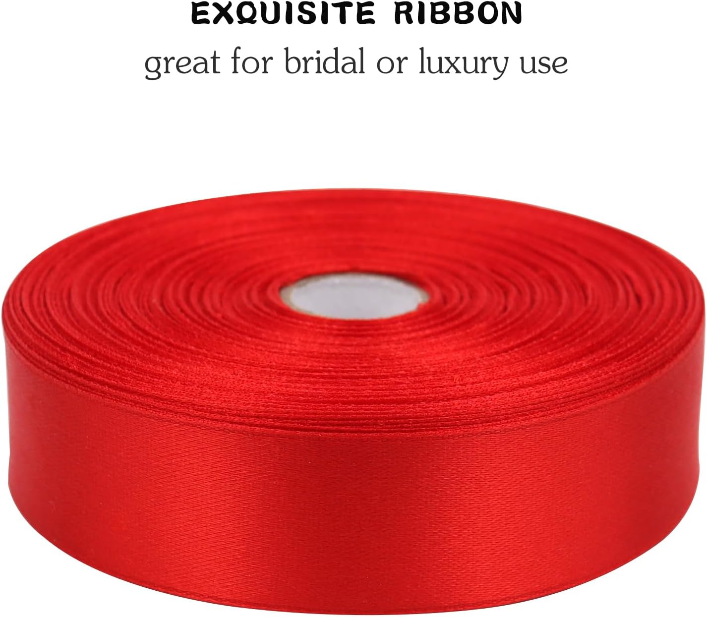 Red Solid Satin Ribbon 1 Inch 50 Yards Solid Polyester Fabric Ribbon for Gift Wrapping Wedding Christmas Baby Shower Birthday Party Decoration Handmade Immortal Flower Craft