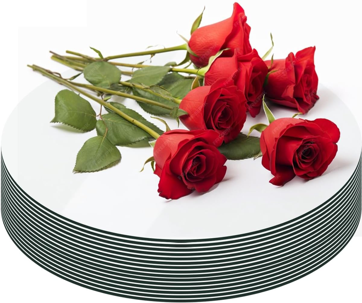 Round Mirror Centerpieces, Acrylic Circular Plates for Table Decoration, 15 Pack, Wedding Party Decor, Candle Tray (8inch)