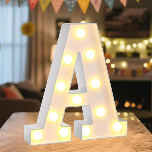 LED Marquee Light Up Letters Sign - Lighted Letters Alphabet for Birthday, Graduation, Bar Wall & Table Party Decor, Wedding Anniversary and Christmas Decorations, Letter A