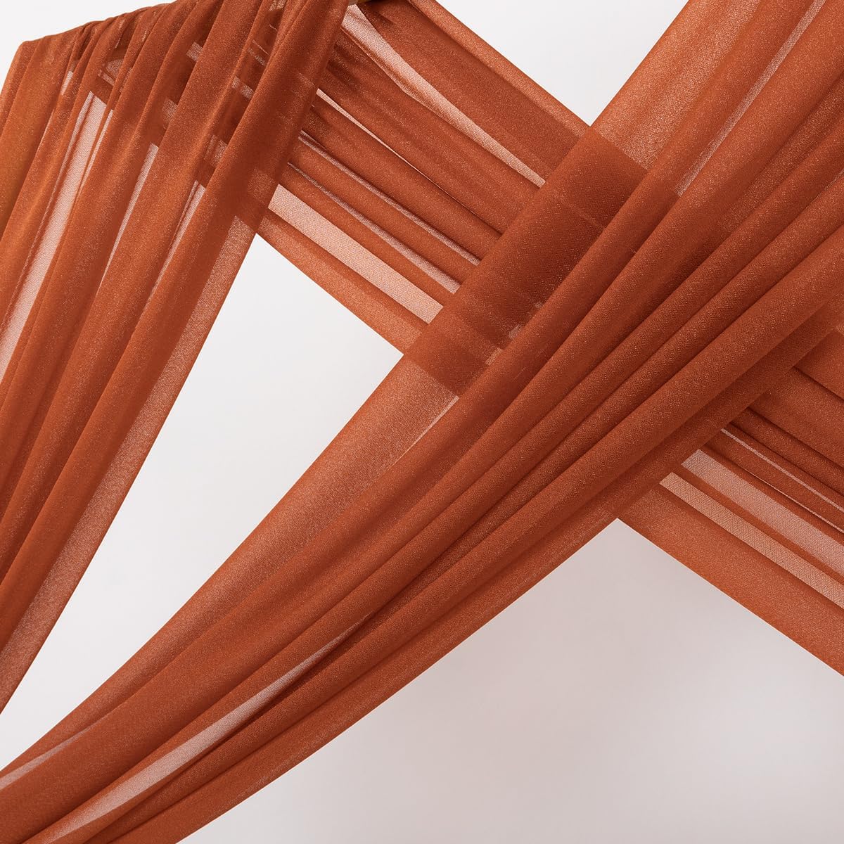 MLMC Terracotta Wedding Arch Draping Fabric 2 Panels 29" x 20 FT Extra Long Gauze Drapes Sheer Backdrop Curtains 6.6 Yards Outdoor Drapery Panels for Fall Wedding Ceremony Party Ceiling Decoration