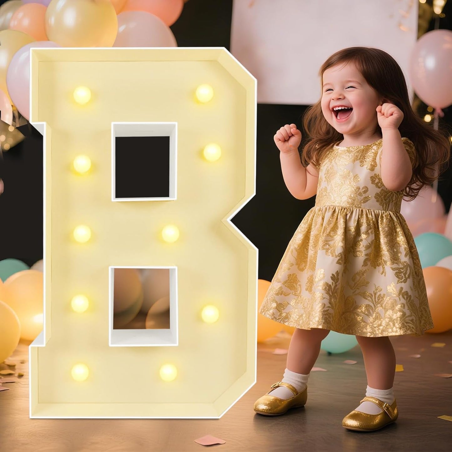 Marquee Light Up Letters: 3FT Large Decorative Signs for Party Decorations Baby Shower Birthday Wedding Engagement Anniversary, 3 Feet Tall Pre-Cut DIY Foamboard Letter B - Easy to Assemble
