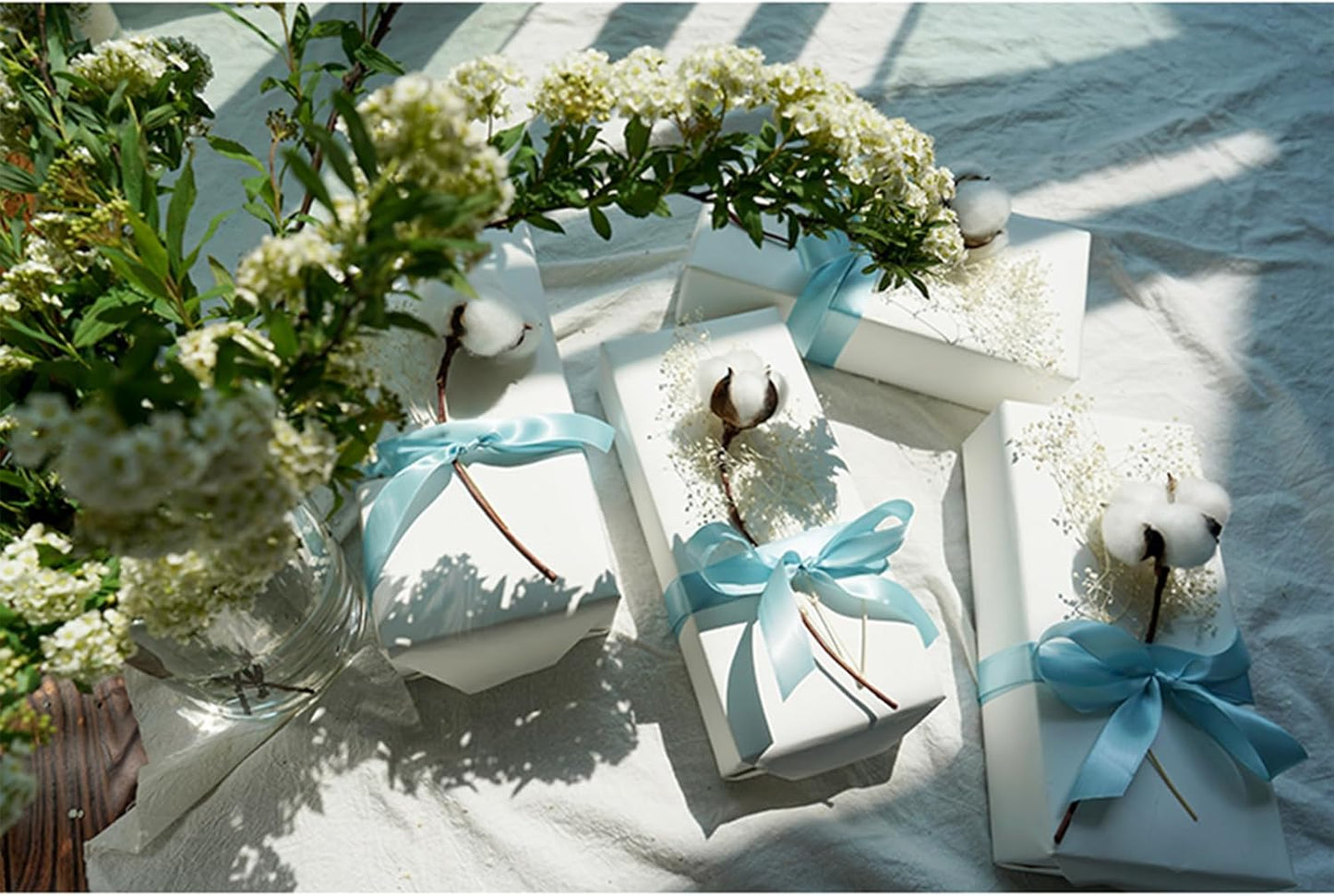 5/8" x 50 Yards Light Blue Satin Ribbon Single Faced Fabric Ribbons for Gift Wrapping, Crafting, Bows Making, Sewing, Wedding, Home Decor