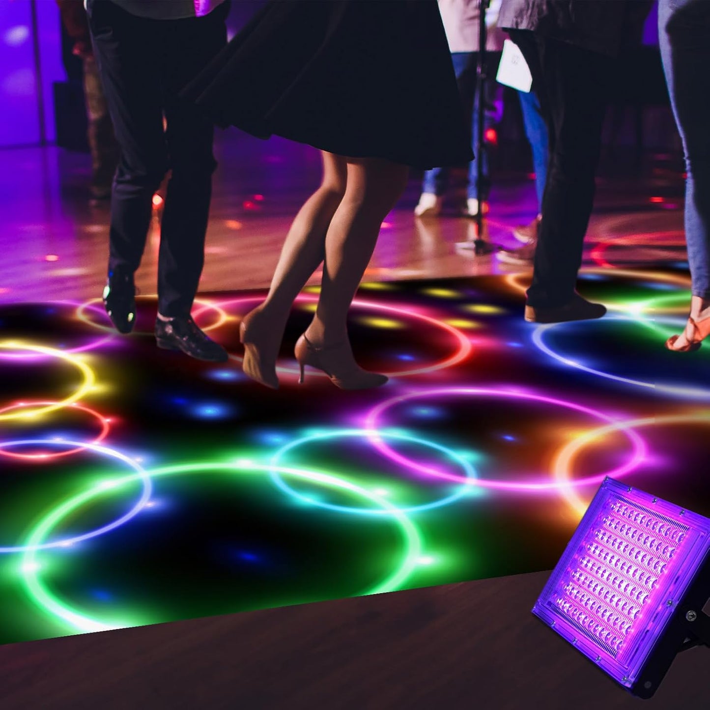 Haull 236 x 39 Inch Neon Light up Dance Floor Glow in The Dark Floor Runner Neon Party Decorations UV Blacklight Reactive Fluorescent Wall Props for Glow Disco Party Favors(Dream Bubble)