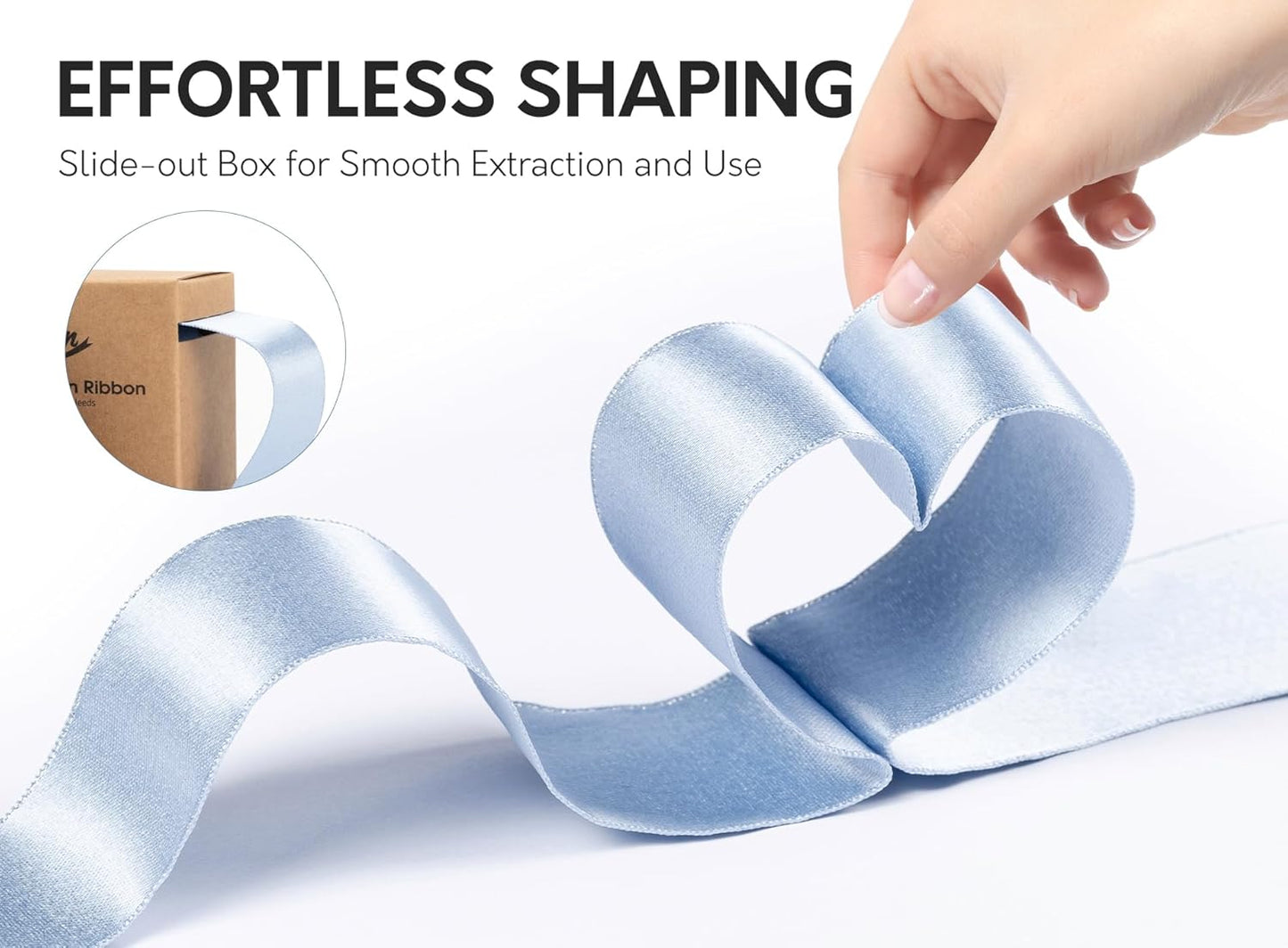 Light Blue Satin Wired Ribbon 1-1/2 Inch Double-Faced Sliver Glitter Christmas Ribbons for Wreath, Tree Decoration, Gift Wrapping, Home Decor 10 Yards