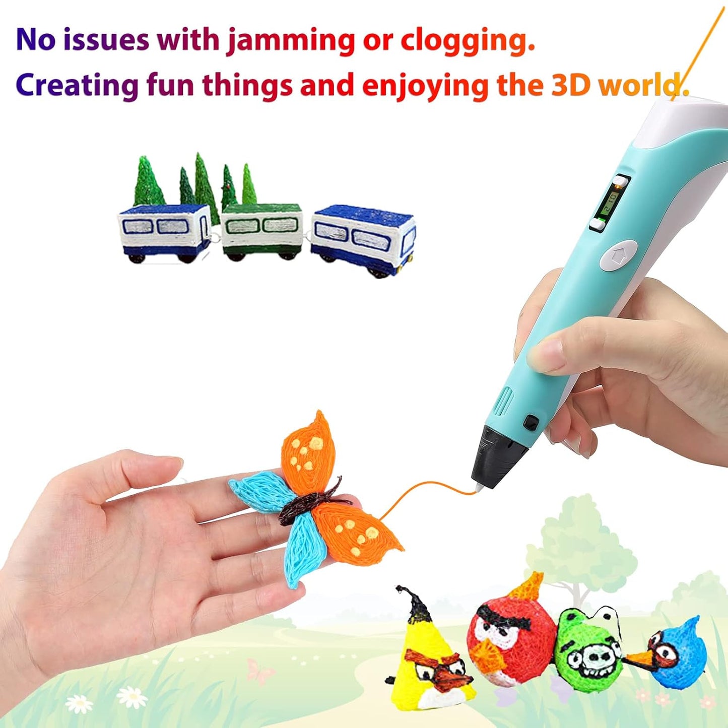 3D Pen Filament 1.75mm PLA Refills 40 Colors, Each Color 8 Meters(26 Feet), Total Length 320m(1050 Feet), 250 Stencils eBooks, Safe for Kids to Create Stunning 3D Art with 40 Vibrant Colors