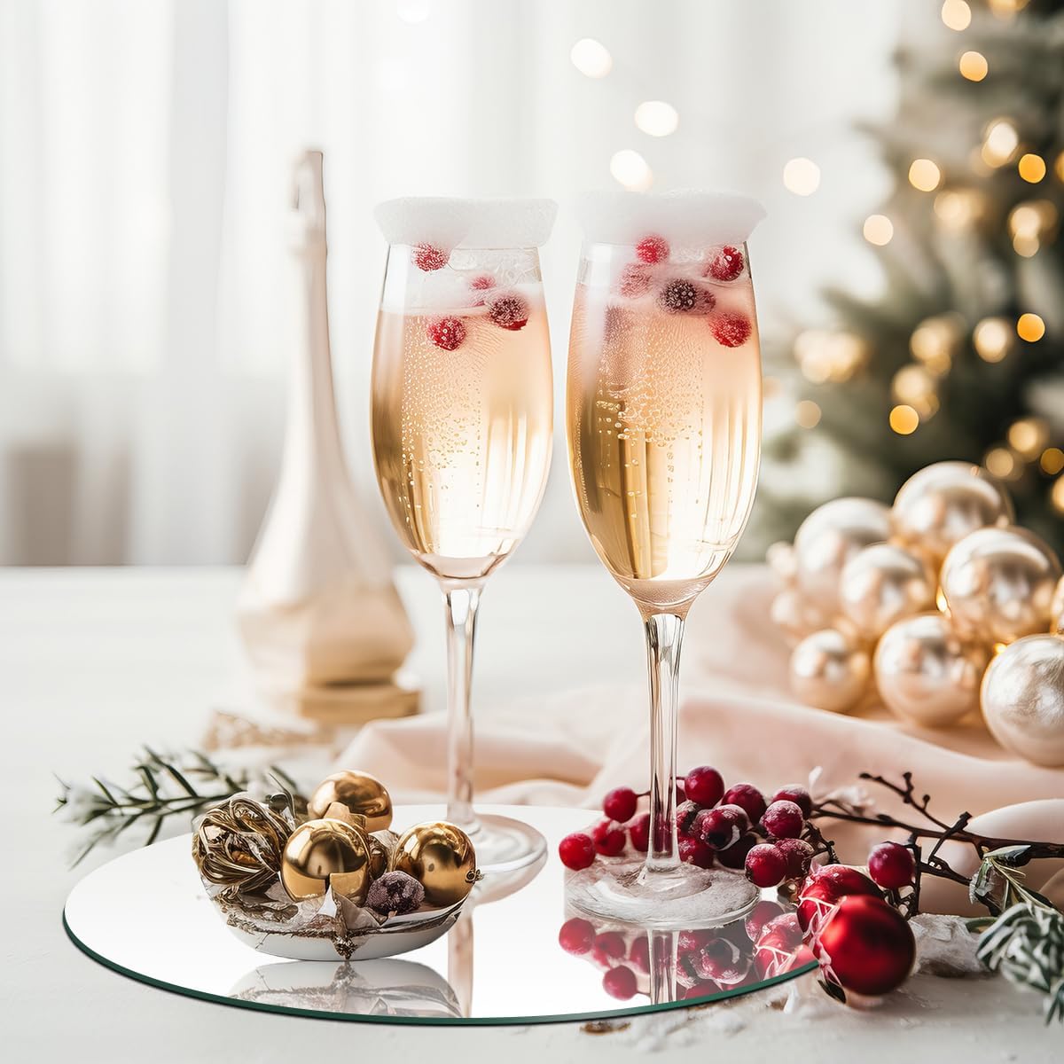 12PCS Small Round Mirrors for Centerpieces, 6" Circle Mirrors for DIY Craft Round Mirror Tiles Candle Plate Tray for Wall Table Wedding Centerpieces Birthday Party Decorations