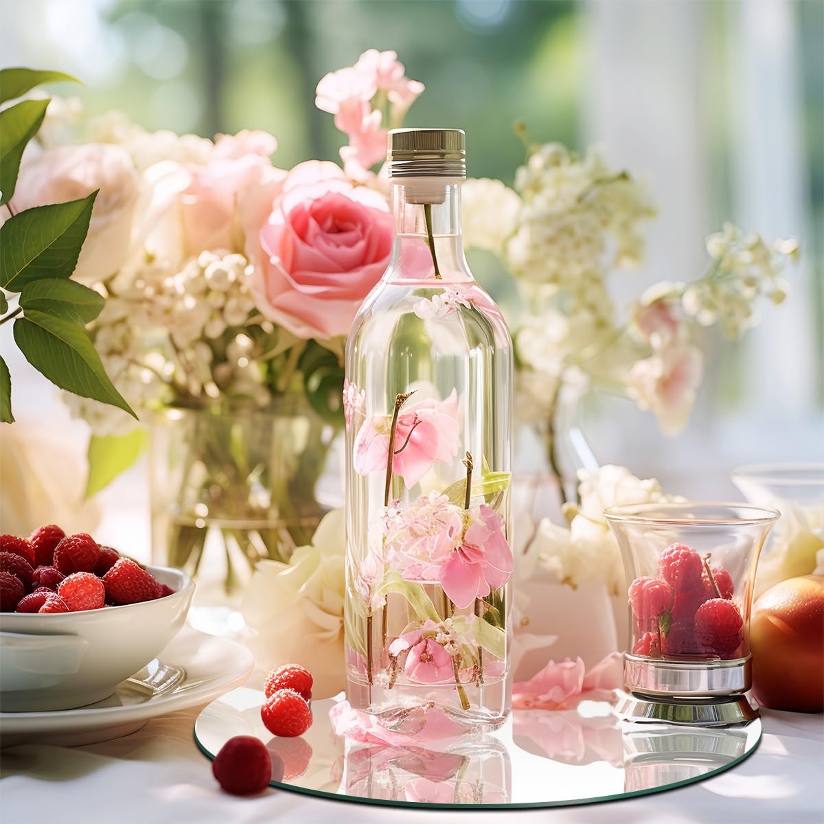 9PCS Round Mirrors for Centerpieces, 12 Inch Acrylic Mirrors Candle Plate Circle Mirror Candles Trays Large Wedding Mirror Tiles for Table Centerpieces Birthday Party Decorations, Crafts, Wall Decor