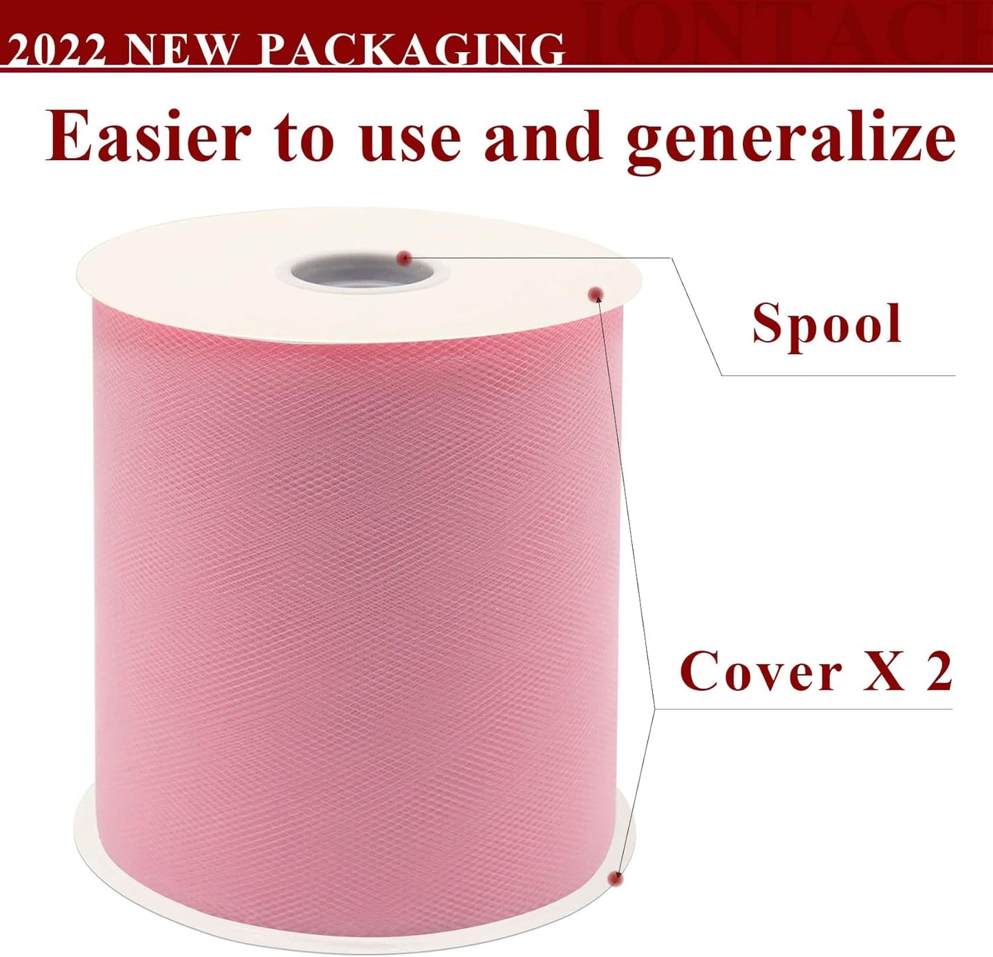 Pink Tulle Fabric Rolls 6 Inch by 200 Yards (600 feet) Fabric Spool Tulle Ribbon for DIY Pink Tutu Bow Baby Shower Birthday Party Wedding Decorations Craft Supplies