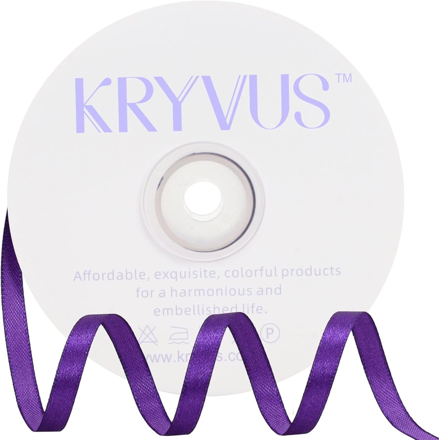 Purple Satin Ribbon 1/4 inch X Continuous 50 Yards, Single Face Polyester Ribbon Perfect for Gift Wrapping, Flower Bouquet, Wedding Decor, Crafts, Bow Making, Sewing and More