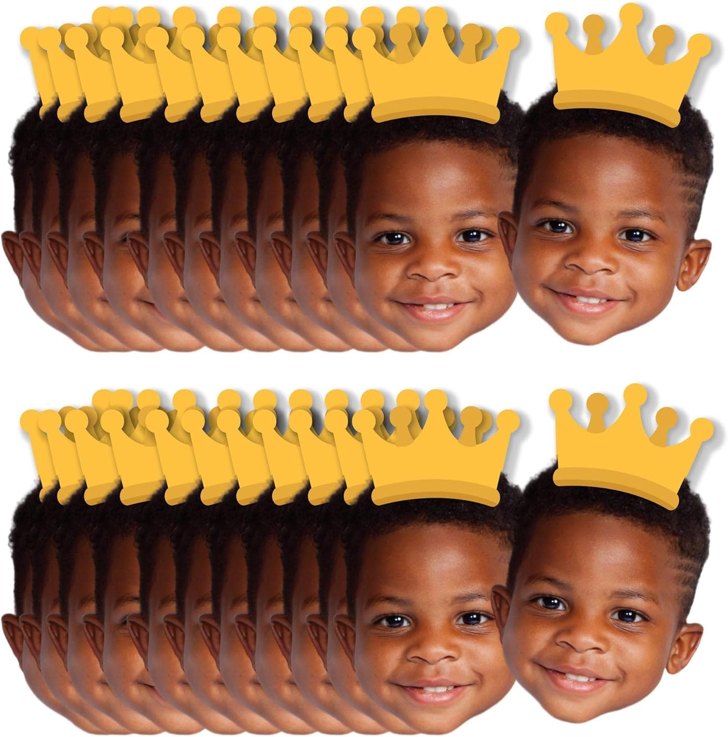Big Dot of Happiness Custom Photo Crown - Personalized Party DIY Shaped Fun Face Cut-Outs - 24 Count