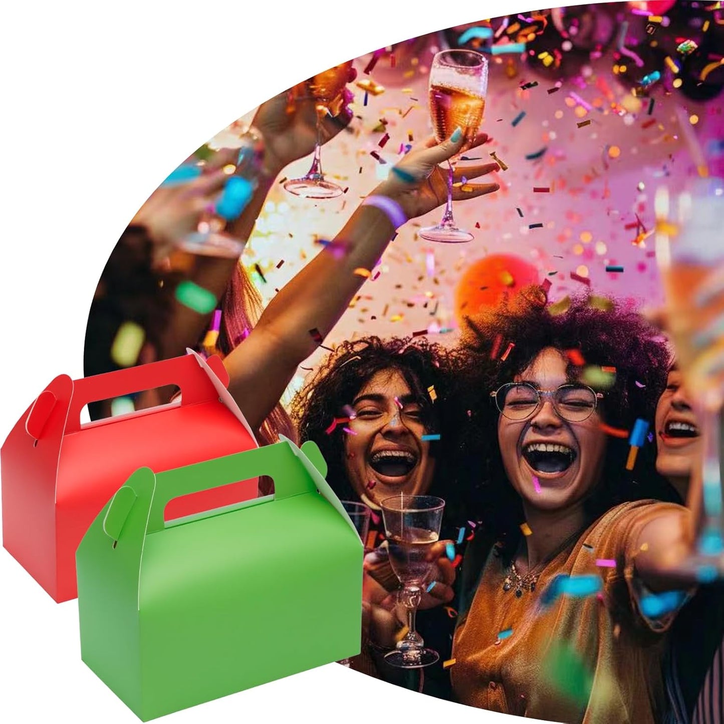 UnicoPak 30 Pack Green Gable Treat Boxes Party Favor Goodie Bag Boxes for Candy Treats Snacks Cookie Toys for Birthday Party Special Events, 6.5x3.5x3.5 Inches