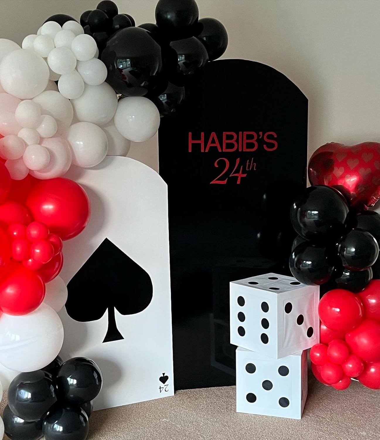 Red White Black Balloons Arch Kit, 124pcs Black White Red Confetti Balloons with 16ft Tape Strip & Dot Glue for Graduation Birthday Baby Shower Wedding Party Decorations