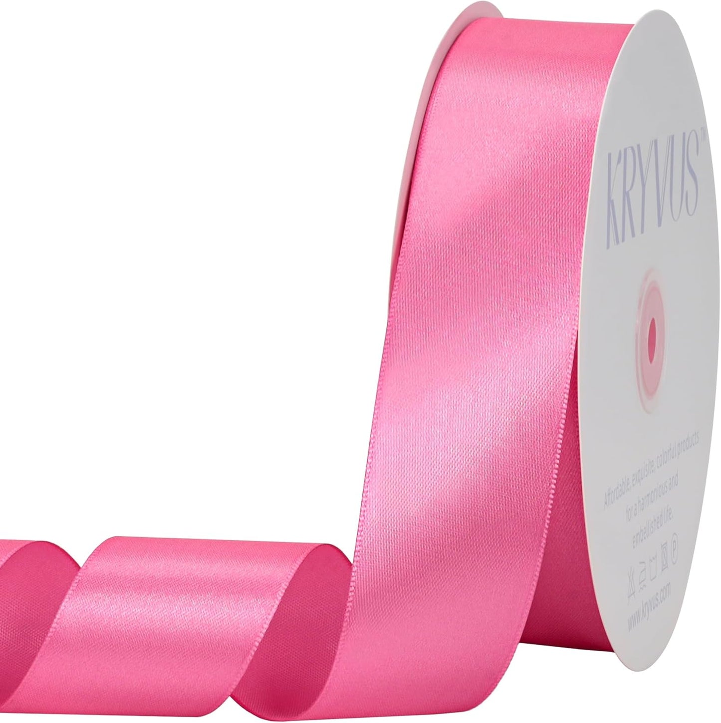 Hot Pink Satin Ribbon 1-1/2 inch X Continuous 100 Yards, Single Face Polyester Ribbon Perfect for Gift Wrapping, Flower Bouquet, Wedding Decor, Crafts, Bow Making, Sewing and More