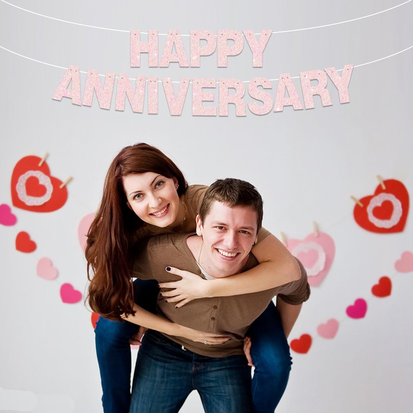 BEISHIDA 116 PCS Glitter Color Pink DIY Letter Banner Kit Make Your Own Banner，Including 111 Letters and Numbers 3 Rope and 4 Threading Device,Customized for Birthday Graduation Wedding Party Decor