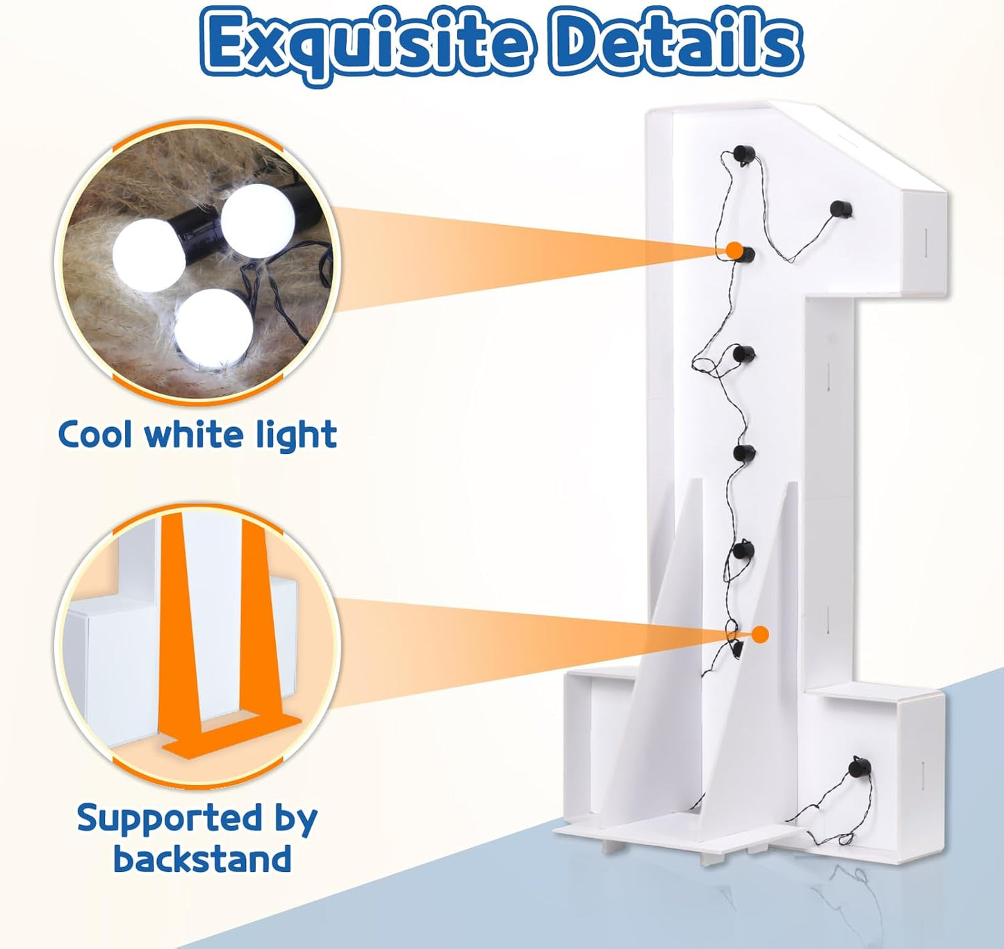 Marquee Numbers 4 Feet Tall Big Light Up Numbers 10th Happy Birthday Decorations Girl Boy White Anniversary Party Decor Large Cardboard Prop Backdrop Sign 10