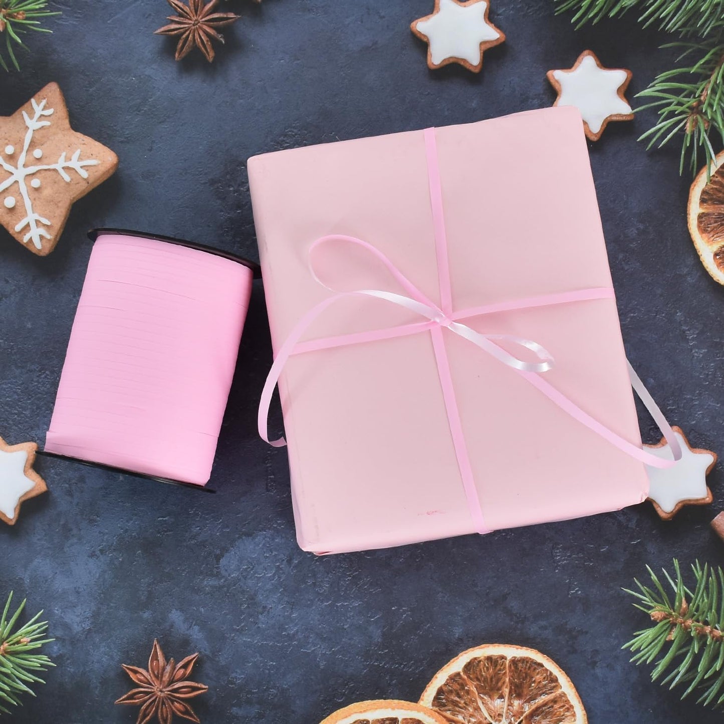 TONIFUL 500 Yards Curling Ribbon-Balloon Ribbon-Balloon String for Art&Craft Decor,Gift Wrapping,Ribbons and Bows for Christmas New Year Birthday Gifts Graduation Supplies (Pastel Pink)