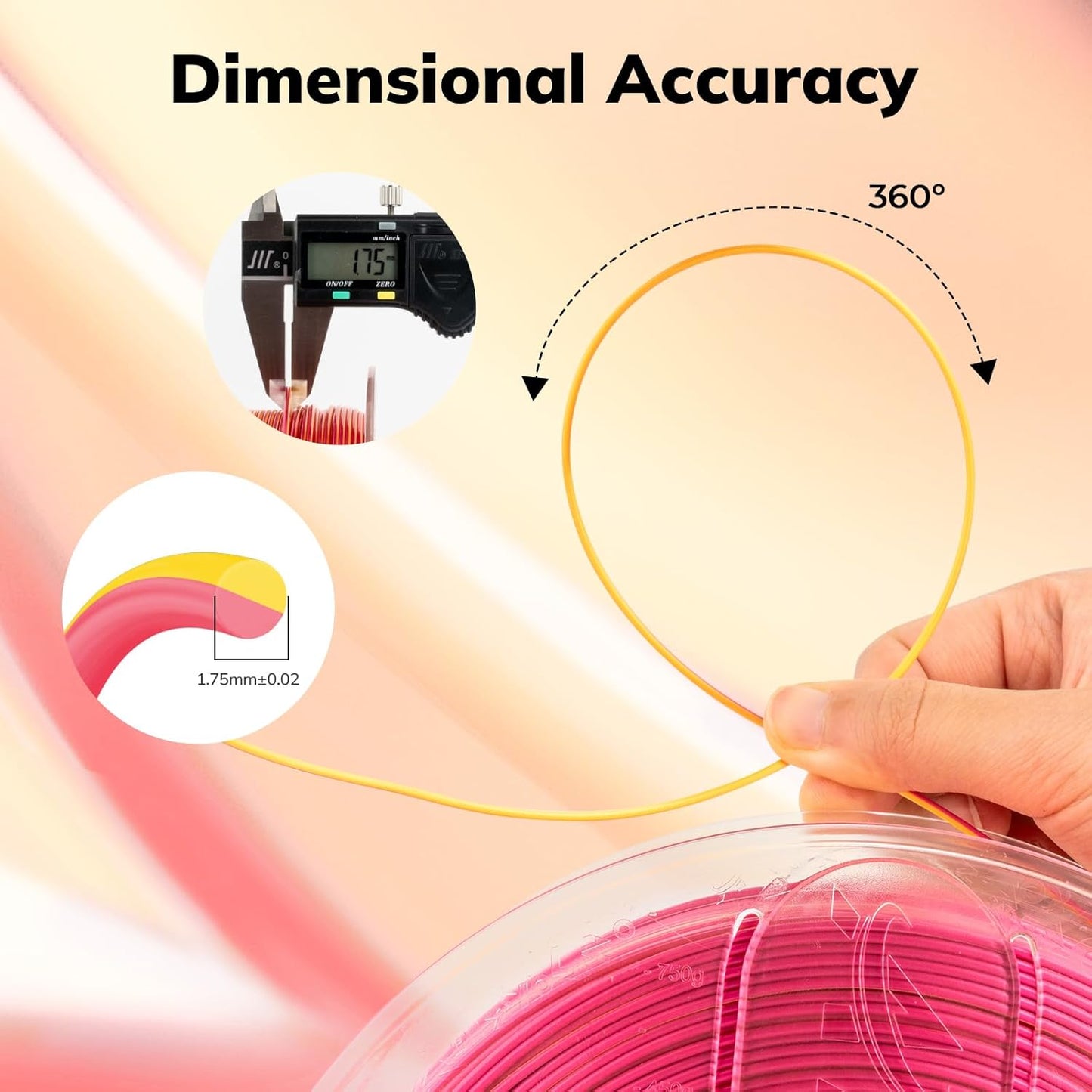 AMOLEN Silk PLA 3D Printer Filament, Dual Color Red Gold PLA 1.75mm, Shiny Color Change Filament 3D Printing PLA Filament for Most FDM 3D Printer, 1kg Spool(2.2lbs)