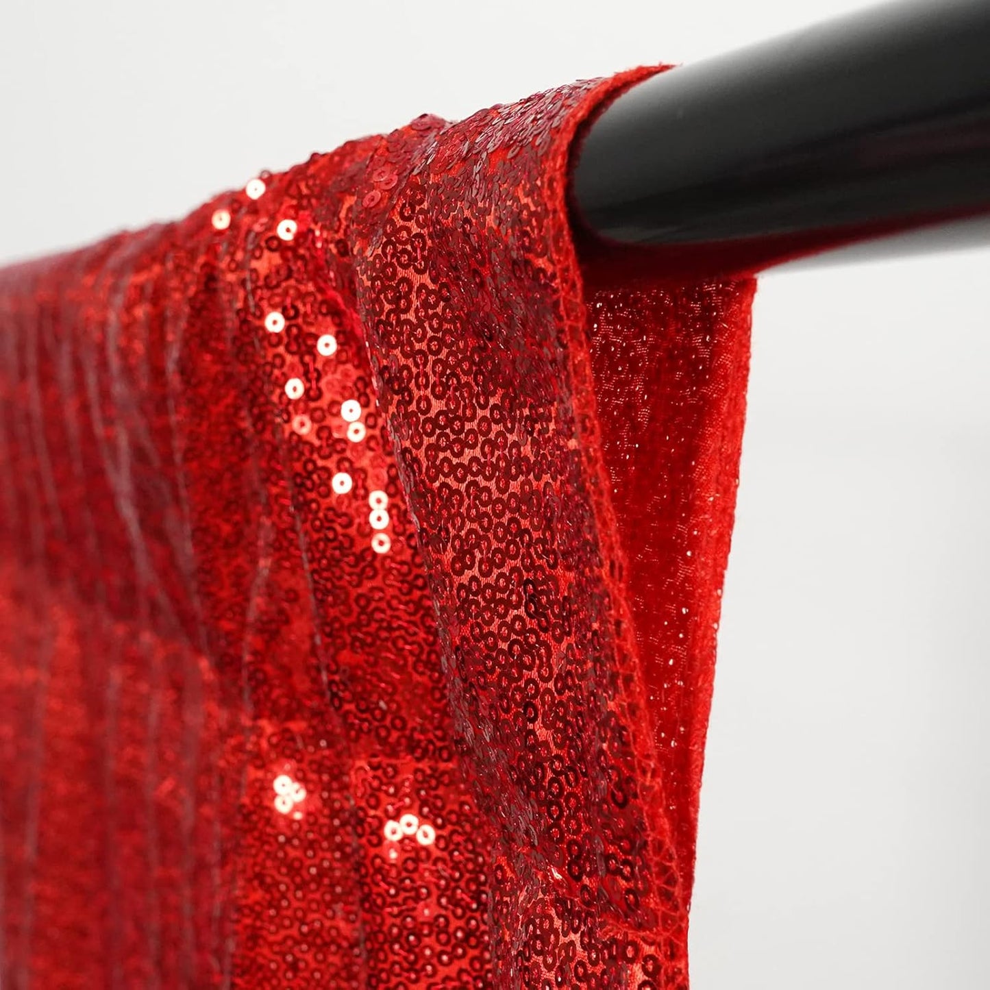 Poise3EHome 10Ft x 10Ft Red Sequin Backdrop, Glitter Thick Satin Sequin Background Drapes, Sequence Xmas Thanksgiving Backdrop for Wedding Party Holiday Festival Decor