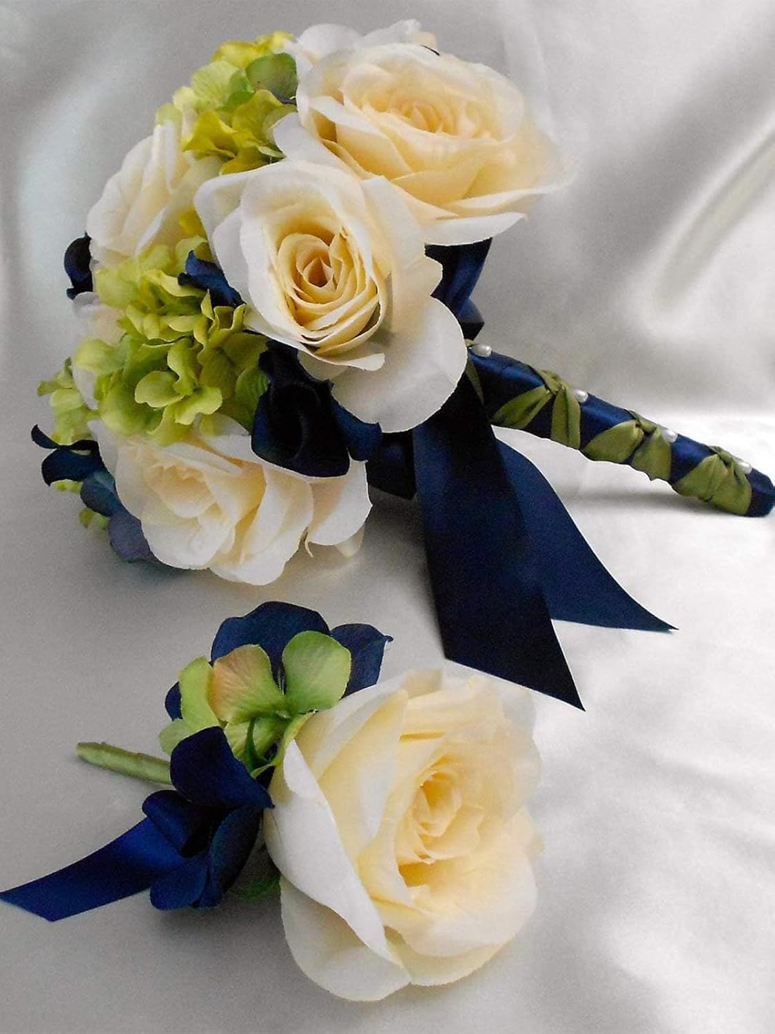 1" x 50 Yards Navy Blue Satin Ribbon Single Faced Fabric Ribbons for Gift Wrapping, Crafting, Bows Making, Flower Bouquet, Wedding, Home Decor