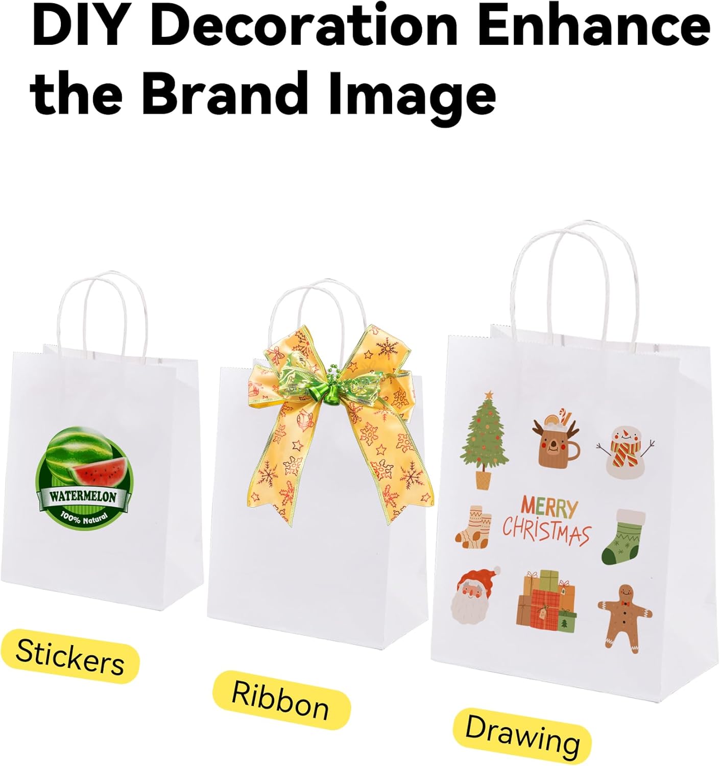 BAG BOX Gift Bags Paper Bags with Handles,Kraft Paper Shopping Bags For Small Business Small Gift Bag with Handles for Grocery Birthday Party Supplies