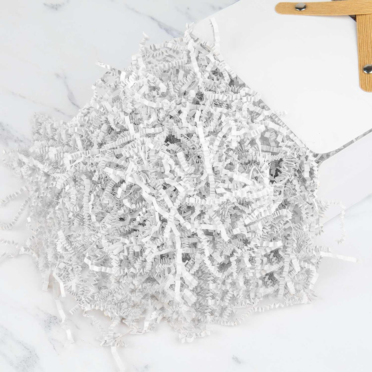 8.5oz Crinkle Paper Filler, Gift Baskets Gift Boxes Crafts Shredded Cut Paper Packaging Decorative Stuffing & Cushioning Confetti for Easter Birthday Wedding Party Favor White