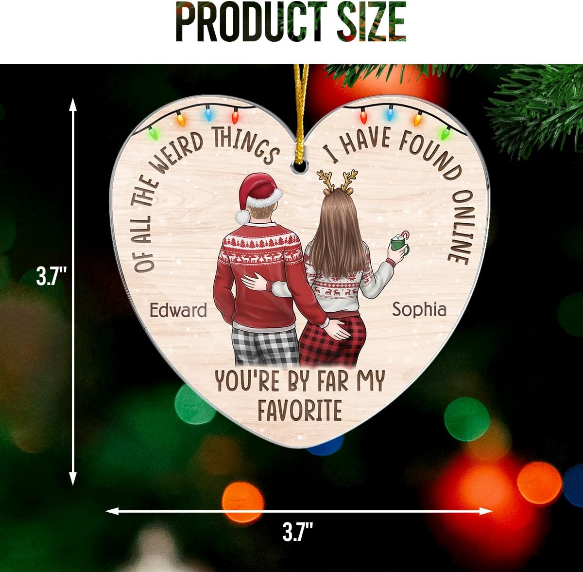 Pawfect House All of The Weird Things I Have Found Online, Anniversary Birthday Gifts for Couples, Personalized Wooden Christmas Ornaments Gifts for Couple, Christmas Tree Gift for Husband from Wife