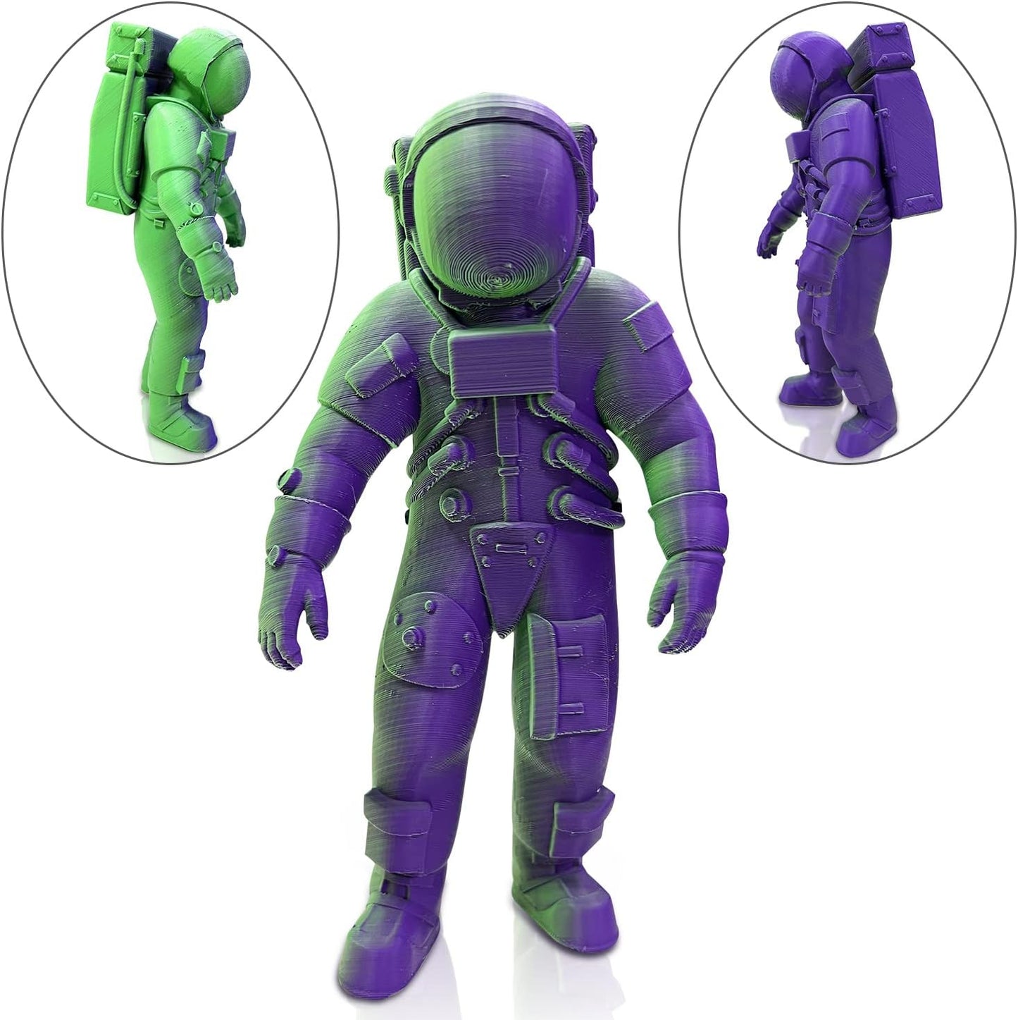 YOUSU Matte Dual Color PLA Filament Coextrusion Filament Multicolor 3D Printer Filament 1kg Compatible with Most of 3D Printer, Matte Lilac Green Color Change PLA.