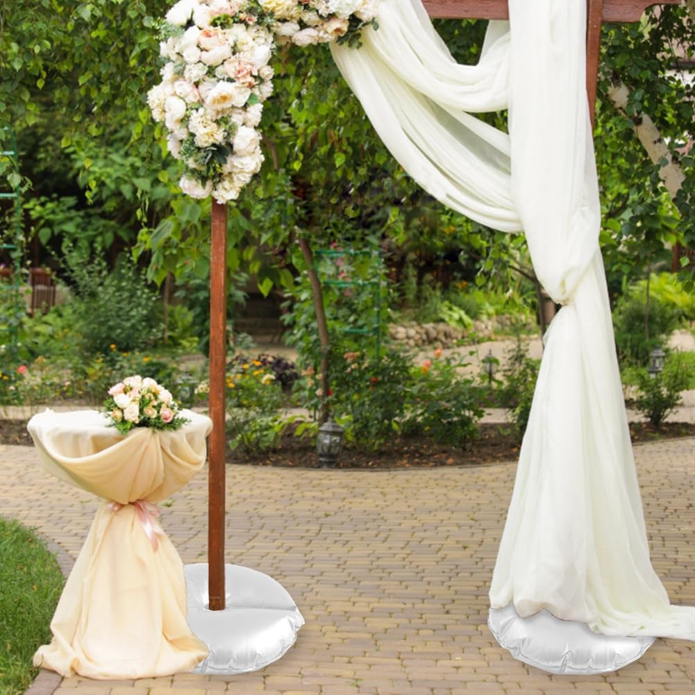 White Balloon Arch Weights, Heavy Duty Water-Filled Base Weights for Party Backdrop Stand Frames, Thickened Water Bag Base (2 Pcs)