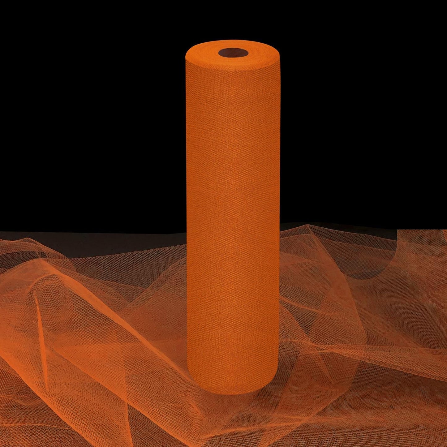 Orange Tulle Fabric Rolls 54 Inch by 10 Yards Fabric Tulle Bolt for Wedding Halloween Decorations Gift Wrapping DIY Tutu Baby Shower Table Skirt Birthday Party Craft Supplies
