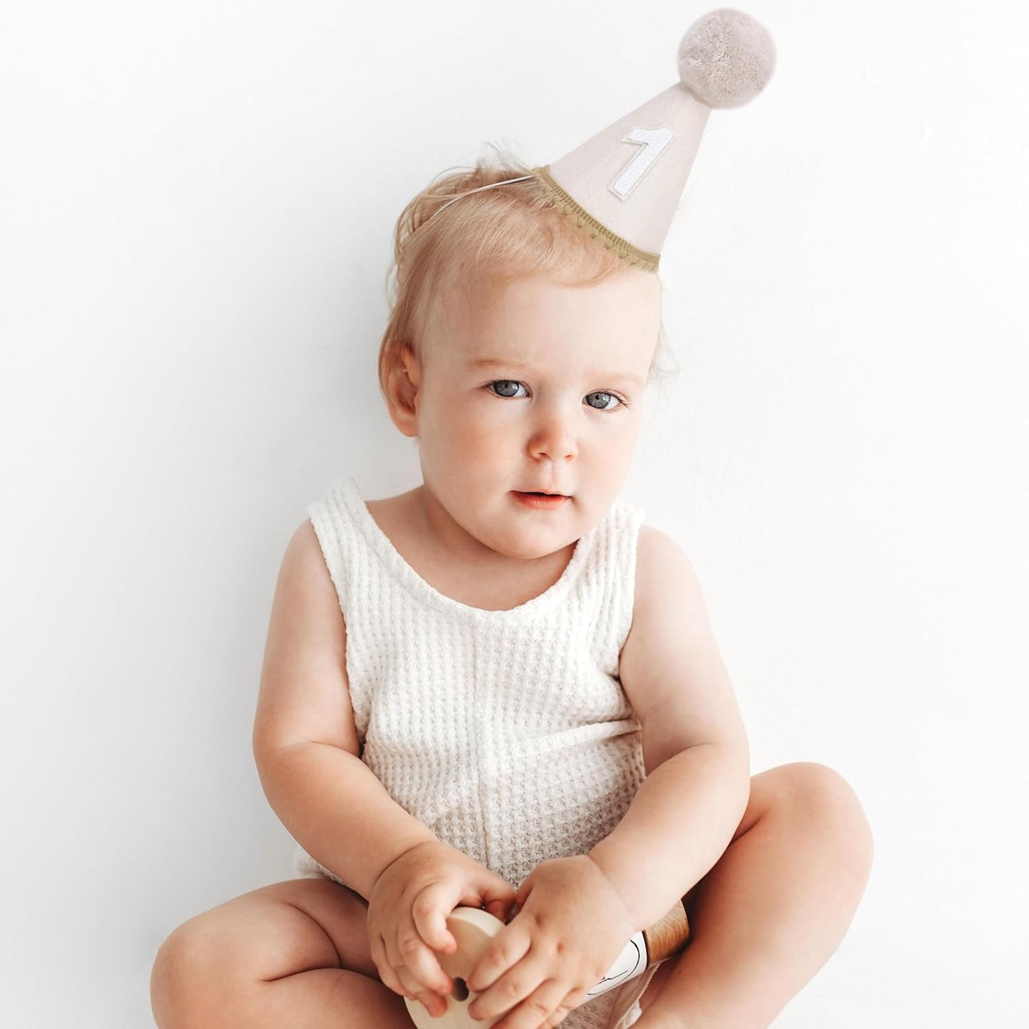 MAMUXI Natural Boho Birthday Hat - 1st Birthday Hat,Natural Boho First/1st Birthday Decorations,Cake Smash Photo Prop