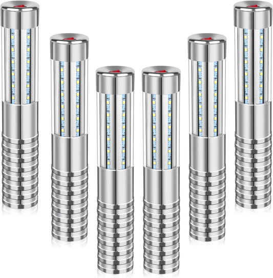 6 PCS Strobe Baton Light Bottle Service Lights Sparklers Reusable Champagne Bottles Handheld Light Topper for Bar Nightclub Wedding Birthday Party Concert (6 Silver)