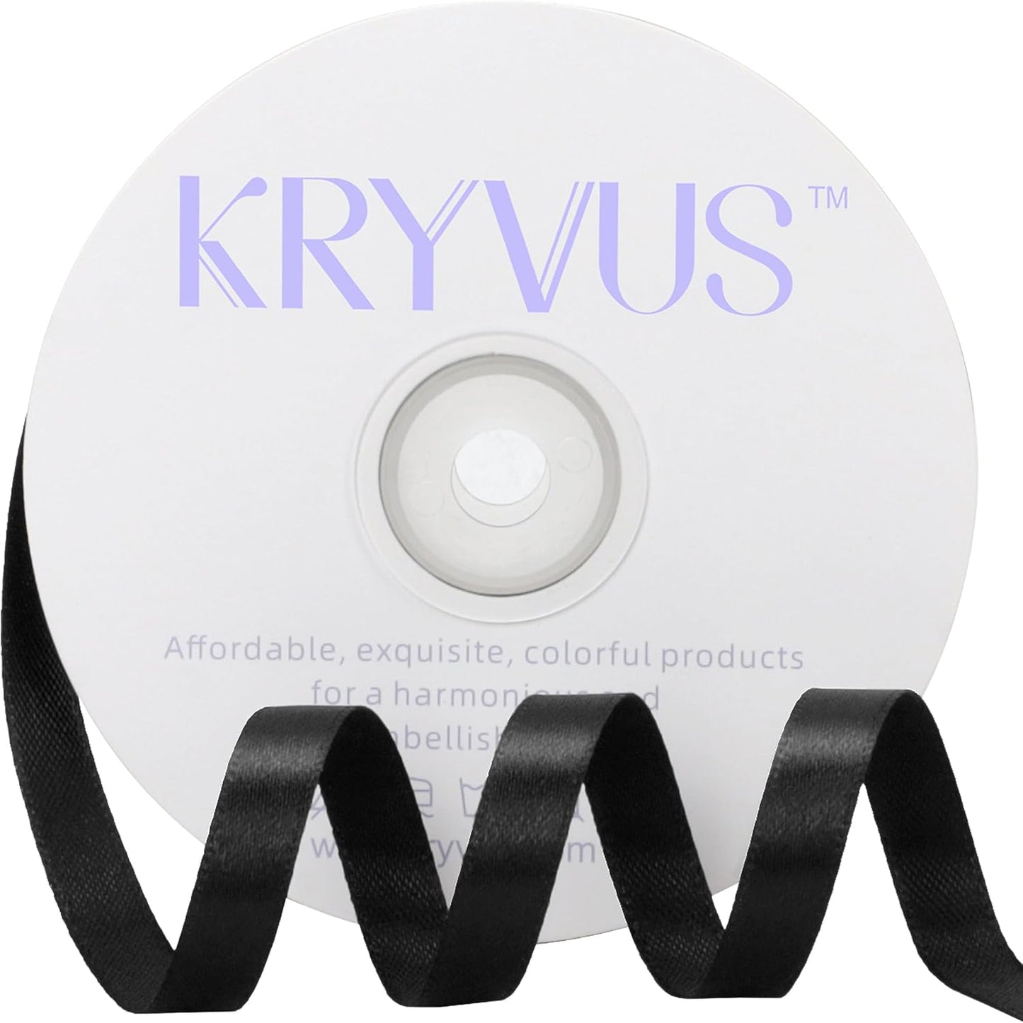 Black Satin Ribbon 3/8 inch X Continuous 50 Yards, Single Face Polyester Black Ribbon Perfect for Gift Wrapping, Flower Bouquet, Wedding Decor, Crafts, Bow Making, Sewing and More