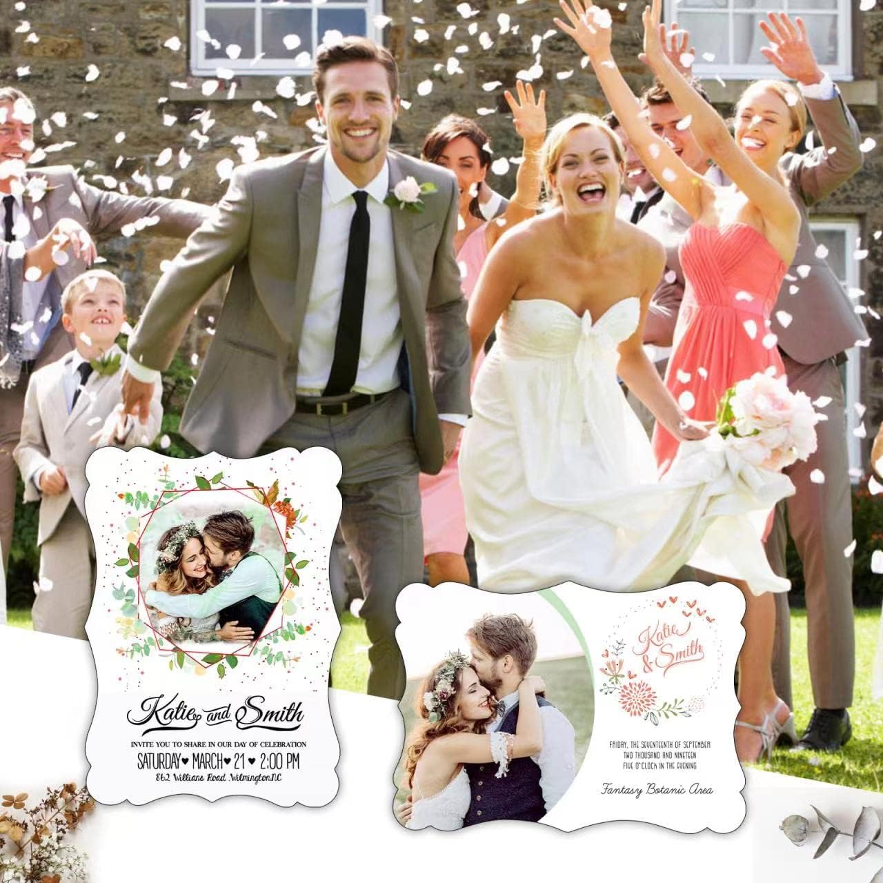 Goefun 100 Pack Blank Invitations with Envelopes, 5 x 7 Postcards and A7 Envelopes Self Seal for Wedding, Graduations, DIY Cards, Thank You Cards & All Occasion