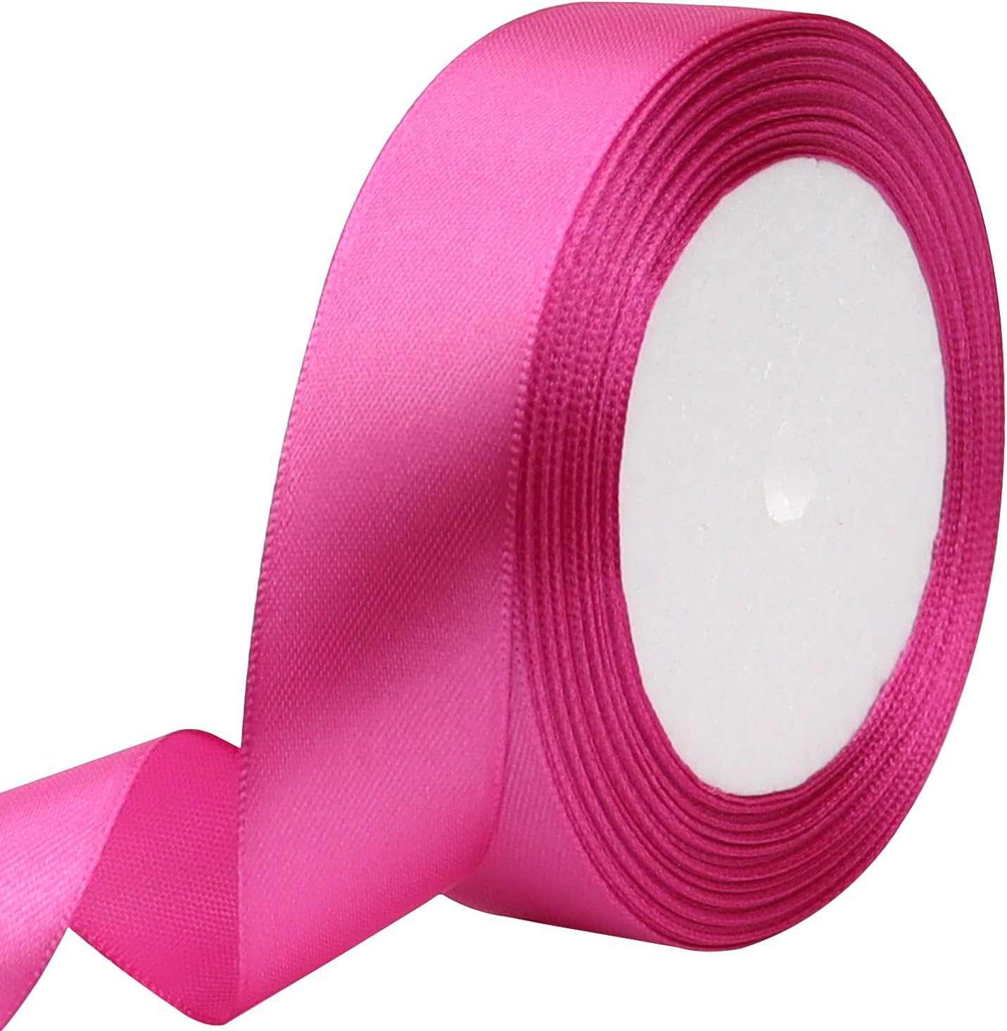 Hot Pink Solid Satin Ribbon 1 Inch 25 Yards Solid Polyester Fabric Ribbon for Gift Wrapping Wedding Christmas Baby Shower Birthday Party Decoration Handmade Immortal Flower Craft