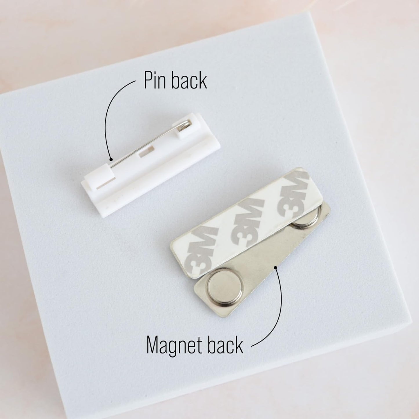 Personalized Name Tag Badges Identification Customized with Text & Logos, Acrylic Name ID for Clothing with Pin or Magnetic Backing, Gold & Silver Plates for Business or Employees