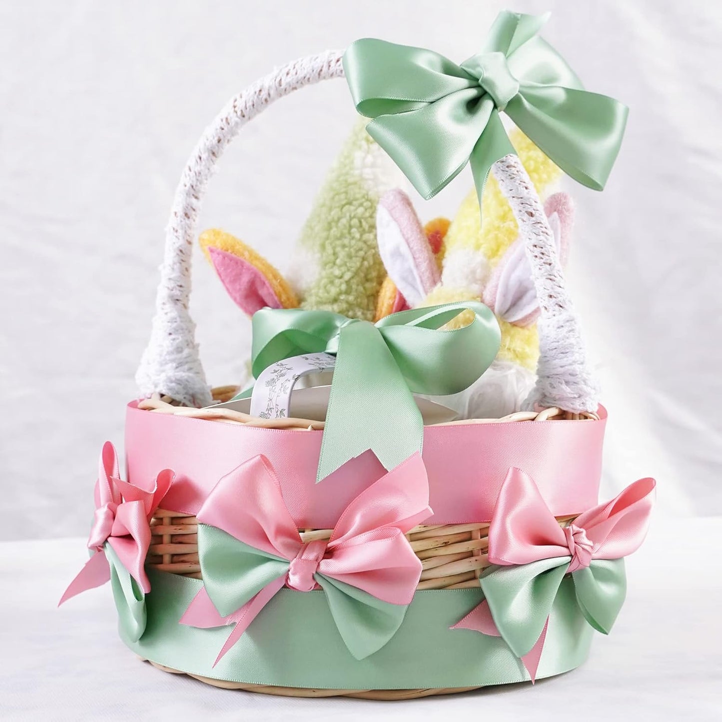 HUIHUANG Rose Pink Satin Ribbon - 1.5 inch Double Face, 50 Yards - Blush Pink Polyester Silk for Floral Bouquet, Wedding Invitations, Crafts, Gift Wrapping, Bows, Sewing, Party Decor