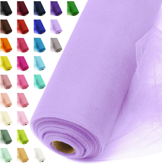 54" by 20 Yards Tulle Fabric Rolls Lavender Ribbon Tutu Spool Bolt for DIY Wedding Decoration Baby Shower Tutu Skirt Gift Wrapping Large Matte Tulle, Roll Packaging (Lavender)