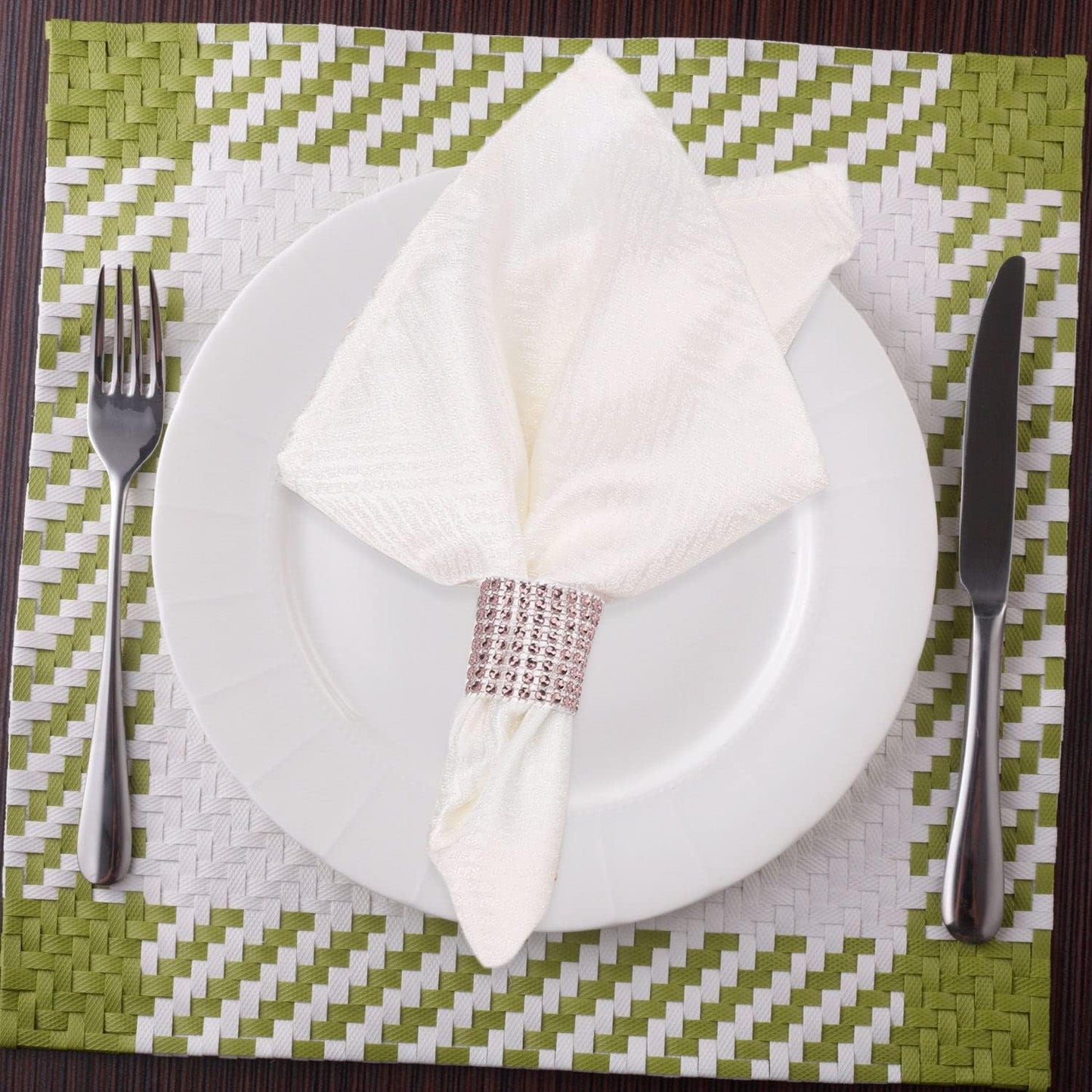 Pink Napkin Rings for Wedding Set of 150pcs,Rhinestone Diamond Crystal Napkin Rings Bulk for Wedding Reception, Dinner, Place Settings, Holiday Parties or DIY Decoration (150,Light Pink)