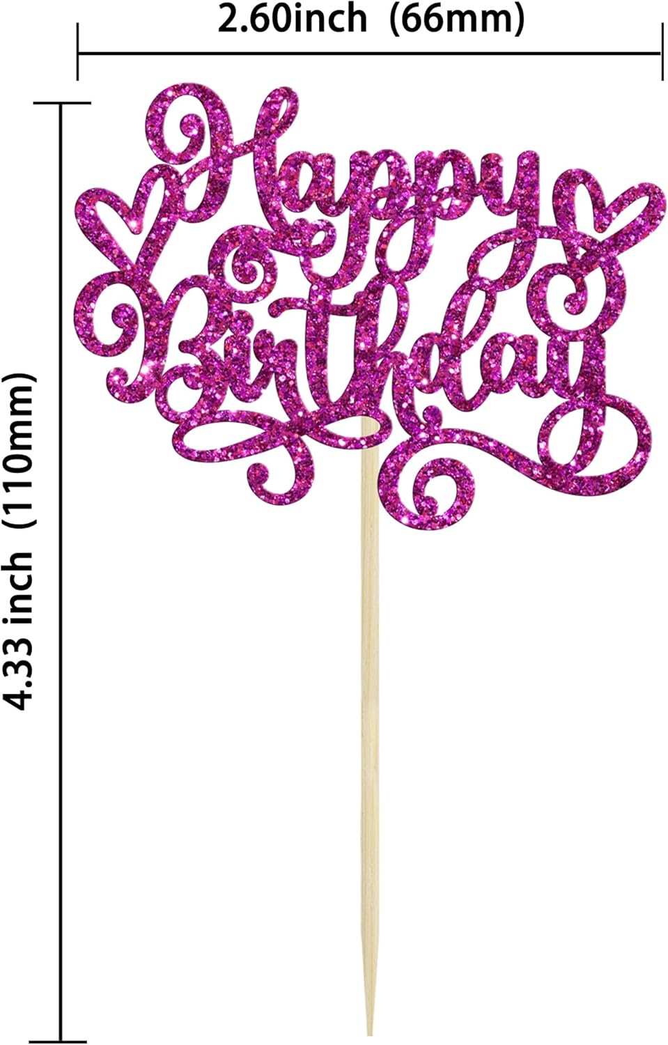 Gyufise 24Pcs Happy Birthday Cupcake Toppers Glitter Happy Birthday Cupcake Picks for Celebrating Happy Birthday Party Decor Anniversary Theme Party Cake Decorations Supplies Purple