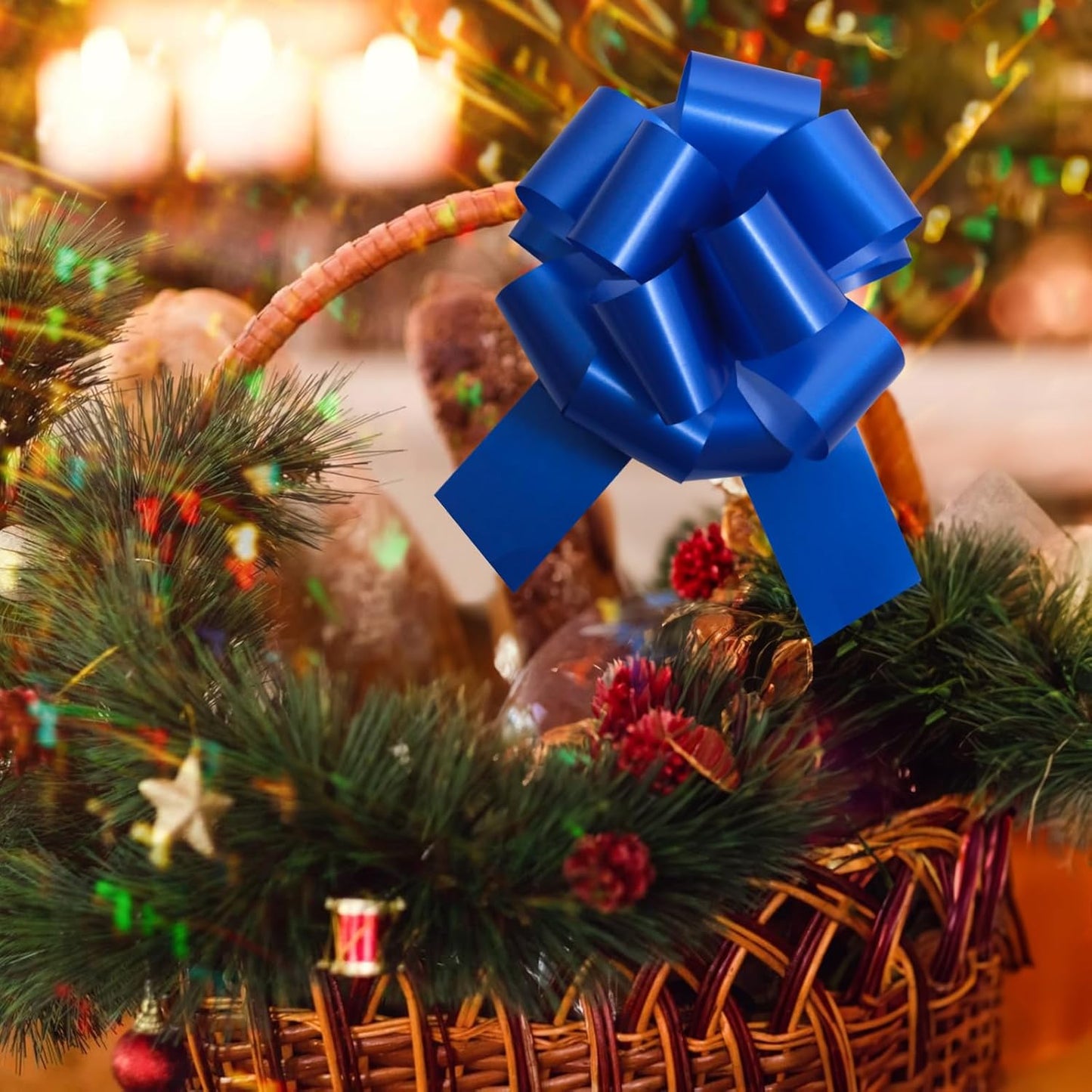 6 Pcs 6 Inch Blue Pull Bows, Perfect for Gift Wrapping, Gift Wrapping Baskets Wedding Christmas Party Decorations, Crafts – Quality Pull Bows for Gifts and Decorations